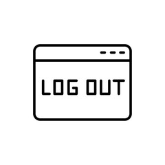 Logout screen outline icons, minimalist vector illustration ,simple transparent graphic element .Isolated on white background