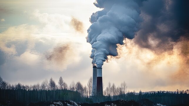 A close up of a smokestack emitting sulfur dioxide