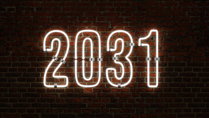 3D 2031 Happy New Year Neon Light