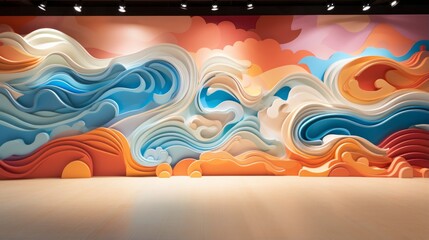Captivating 3D backdrop, inviting viewers to explore artistic dimension