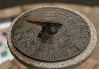 Sun dial in Tamborine Mountain Regional Botanic Gardens, Queensland, Australia