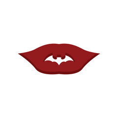 bat lips logo vector design.