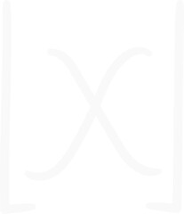 Cute Mathematic Letter X with Sign Floor Brackets Symbol [x], Math Subject Education