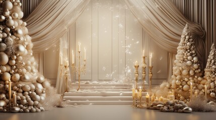 Elegant Christmas holiday background with luxurious decor and details