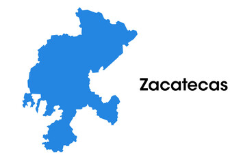 Zacatecas state map in Mexico