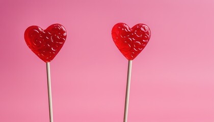 Valentine’s Day Concept: Heart Candy on Pink Background