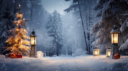 Expressive winter scene, capturing the beauty of Christmas enchantment