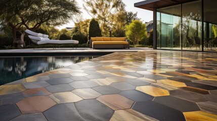 Radiant outdoor pattern, bursting with Earth's colors and shapes