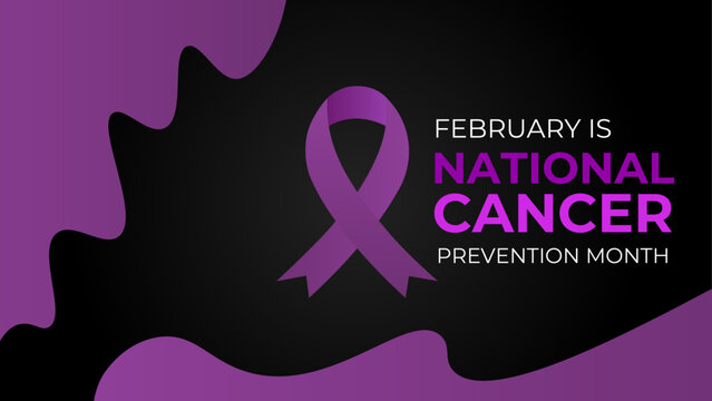 National Cancer prevention month is observed every year in February, to promote access to cancer diagnosis, treatment and healthcare for all. banner, cover, card, backdrop. Vector illustration