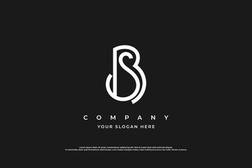 Initial Letter BS Logo or SB Monogram Logo Design Vector