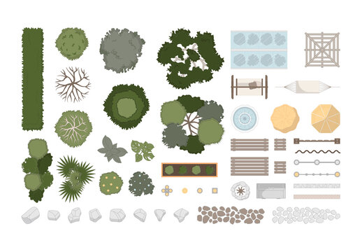 Garden Floor Plan Kit Top View Elements for Floorplan Garden Design