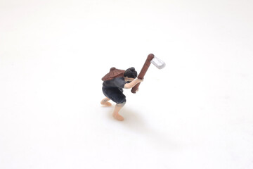 the person walking alone on a white background.