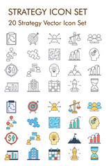 20 Strategy vector icon set