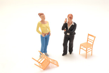 figure women meeting with chair on board