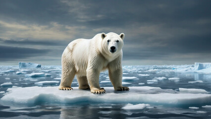 Capture the Impact of Global Warming on Polar BearsCreate that symbolizes the struggle of polar bears in the face of melting ice caps