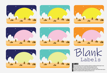 Moon Blank Notebook Labels. Name Tag Labels. School Labels.