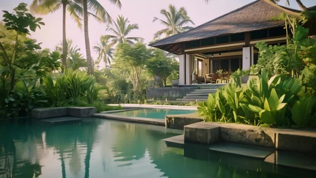 beautiful resort hotel nature with swimming pool