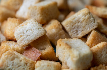 close up of croutons