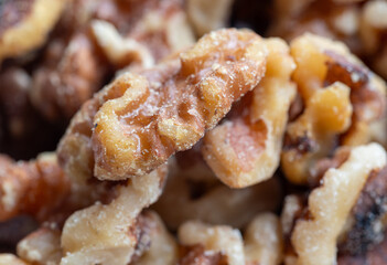 close up of walnuts background