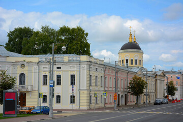 Tver, view of Sovetskaya Street and Voznesensky Cathedral