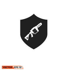 Grenade lanucher shield icon vector graphic of template 