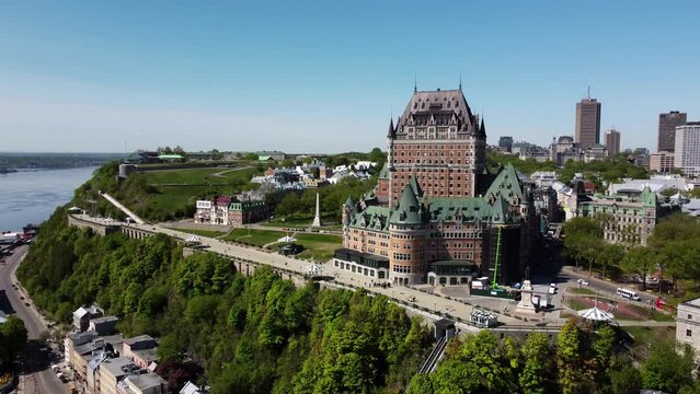 Vue a&eacute;rienne du Chateau Frontenac, Vieux-Qu&eacute;bec, Canada