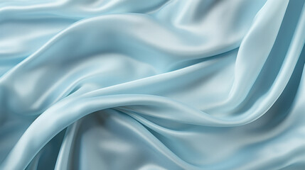 Obraz premium Soft blue satin with a delicate sheen and gentle waves, creating a serene and luxurious textile background.
