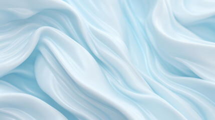 Delicate light blue satin fabric with fluid waves, offering a calming and smooth texture for elegant interiors.