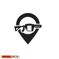 Grenade launcher weapon icon vector graphic of template 