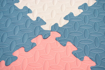 Concept for teamwork or problem solving. Multicolor jigsaw puzzle. After some edits.