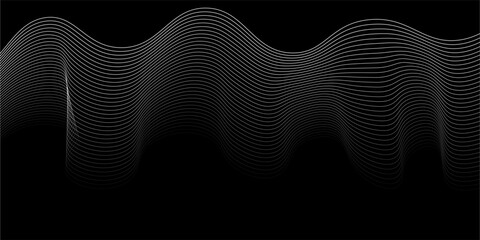 Technology abstract lines on white background. Undulate Grey Wave Swirl, frequency sound wave, twisted curve lines with blend effect arts lines wave modern - obrazy, fototapety, plakaty