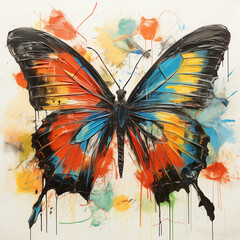 Kids drawing of a butterfly by Generative AI