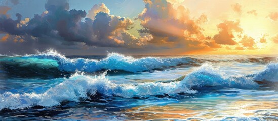 Gorgeous serene ocean view with vibrant colors and soothing waves.