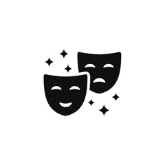 Theater masks icon isolated on transparent background. Drama comedy and tragedy icon - obrazy, fototapety, plakaty
