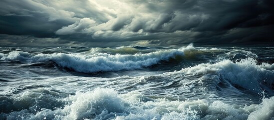 Stormy sea surface.