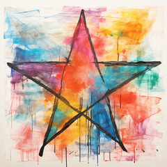 Kids drawing of a star by Generative AI