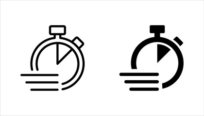 quick time icon set, fast deadline, vector illustration on white backgrond