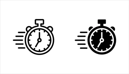 Fotobehang quick time icon set, fast deadline, vector illustration on white backgrond © Ainul