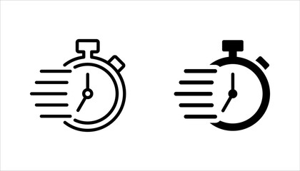 quick time icon set, fast deadline, vector illustration on white backgrond