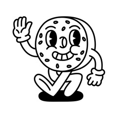 Bagel character design for website, application, printing, document, poster, sticker design, etc.