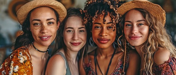 jovial, multi-ethnic, mixed-age woman enjoying International Women's Day.