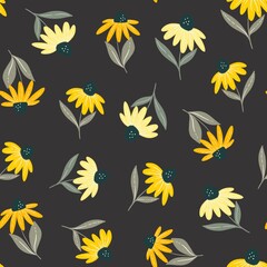 Wallpaper with the image of delicate spring flowers. Pattern with beautiful plants.Background for postcard, packaging, banner.