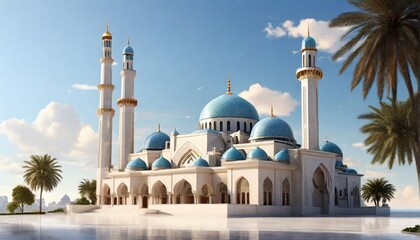 Fototapeta na wymiar Beautiful mosque for ramadan kareem