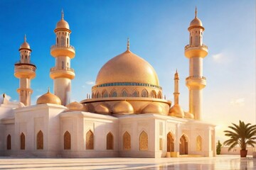 Fototapeta na wymiar Beautiful mosque for ramadan kareem
