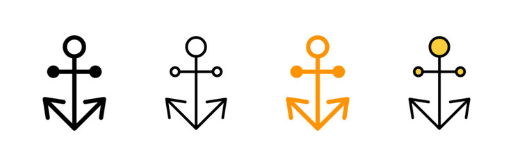 Anchor icon set vector. Anchor sign and symbol. Anchor marine icon.