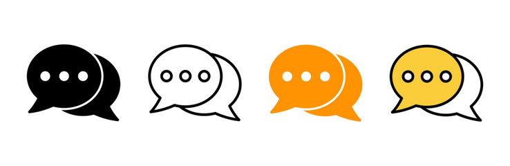 Chat icon set vector. speech bubble sign and symbol. comment icon. message