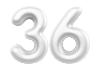 White Bubble Number 36 luxury render