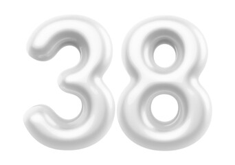 White Bubble Number 38 luxury render