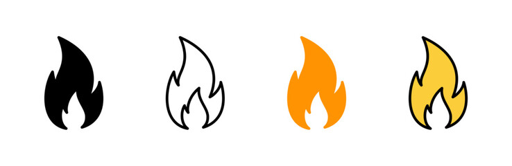 Fire icon set vector. fire sign and symbol