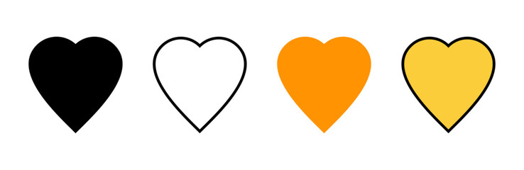 Love icon set vector. Heart sign and symbol. Like icon vector.